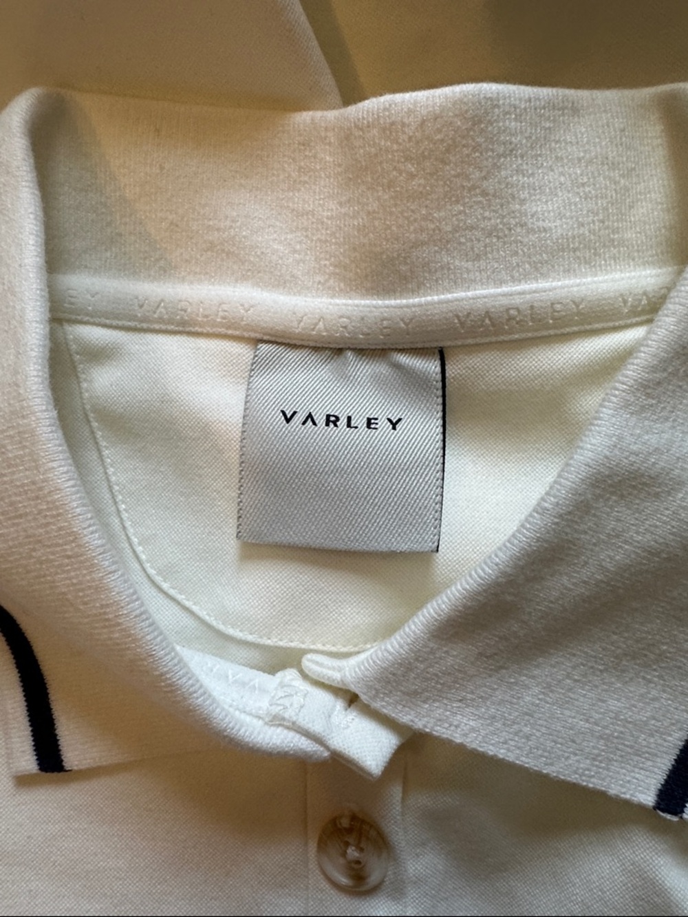 Varley Cream Polo Tennis Dress with Black Stripe Accents. NWOT. Hat and  bands - Picture 4 of 5